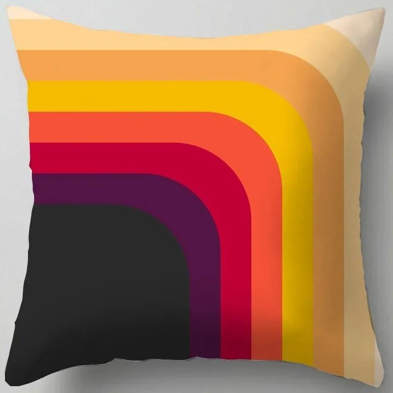 decoration colorful geometric pattern digital print pattern cushion cover suitable for sofa bedroom car pillow cover