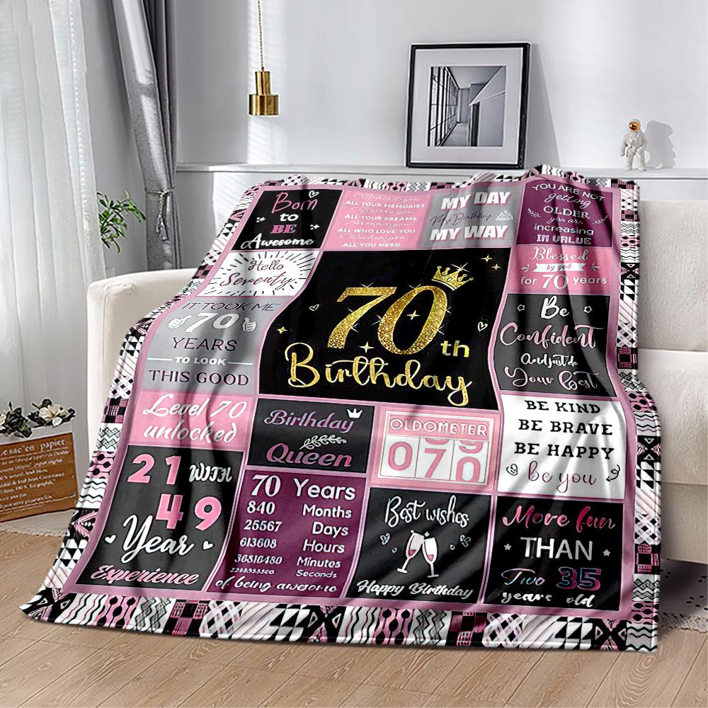 70th Birthday Celebration flannel,Lightweight,Flannel Blanket,Comfortable Blanket, Sofa Blanket, gift blankets,Holiday gift blanket Blankets