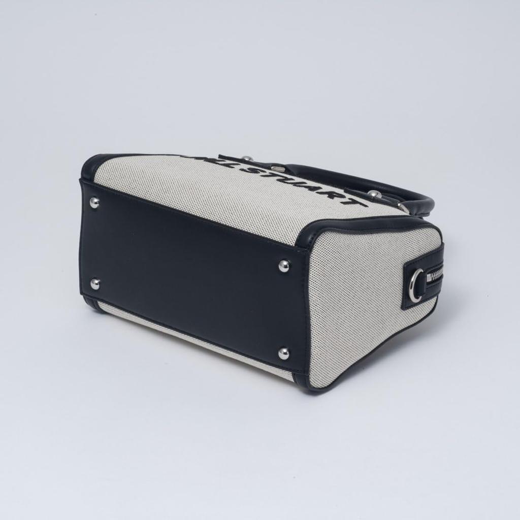 Jill Stuart Boston Bag mit Marken-Tageslogo, Lässig, Weiß/Schwarz, JSLH5AB1, Damen