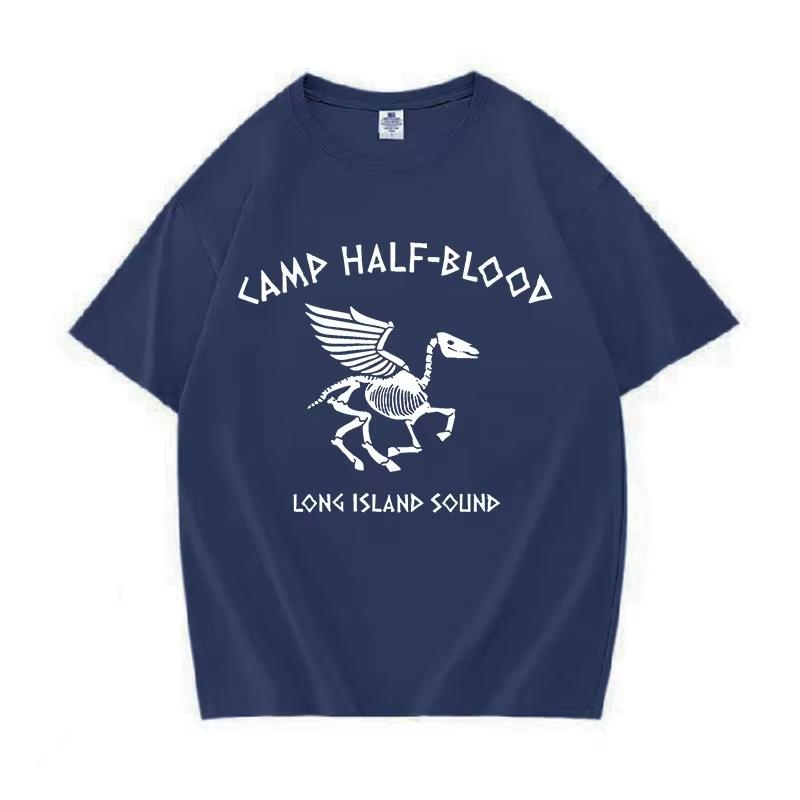 2025 Summe Camp HalfBlood Long Island Sound Skull Percy Jackson TShirt Women Vintage Casual 100 Pure Cotton Printed Tshirt