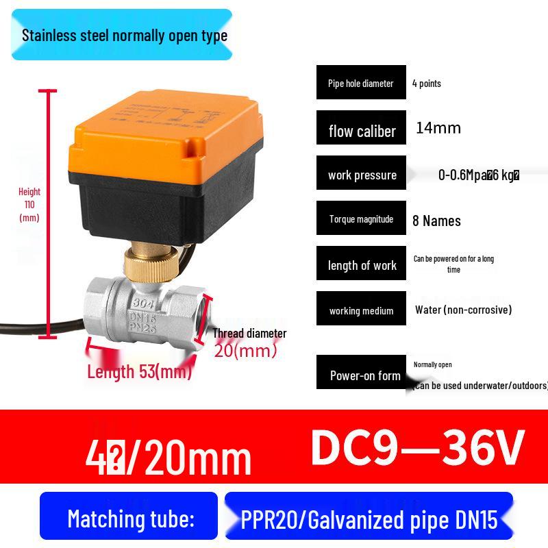 Mini Electric Ball Valve: Two-Way Threaded, Underwater & Waterproof, 220V/24V/12V