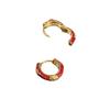Enamel Drop Glaze Earrings Versatile Earrings French Retro Diamond-set Fashion Sense Simple Commuter Fashion Earrings Accessories Women