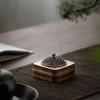 1pc Walnut Zen Tea Ceremony Incense Stove Household Decoration Chinese Indoor Agarwood Fragrance Perfume Hollowed Out with Cover Incense Insert Bottom