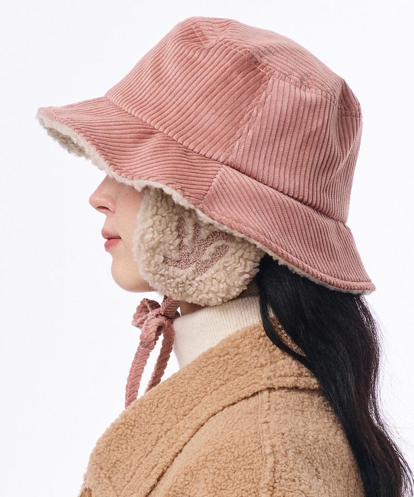 Hwaiteusaenjeu Corduroy Earmuff Bucket Hat Munster (8 Colors)