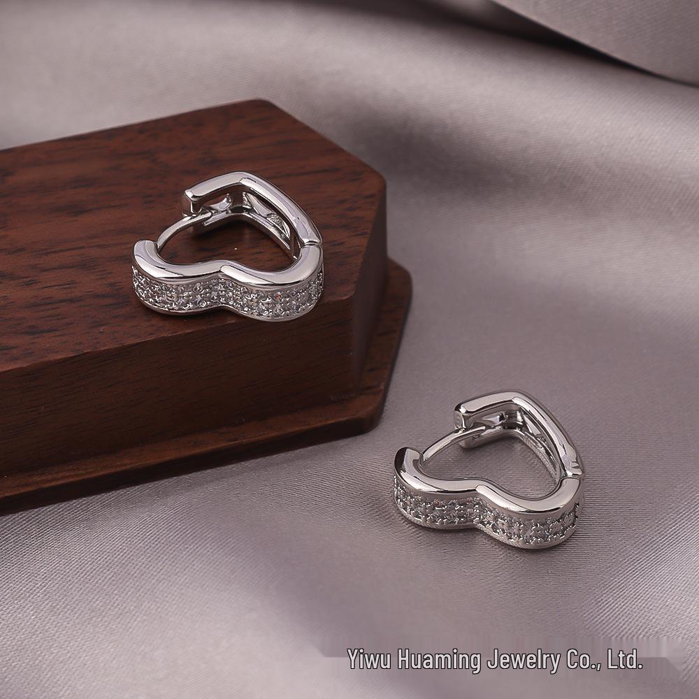 French Light Luxury Zircon Diamond Stud Earrings - Versatile & Trendy Styles