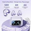 Elegant Touchscreen Clip-On Earbuds, Wireless Open Ear Headphones with 1.3" Color Display, Bluetooth 5.4, 50H Playtime, Ultra-Light 4.1g, IPX5