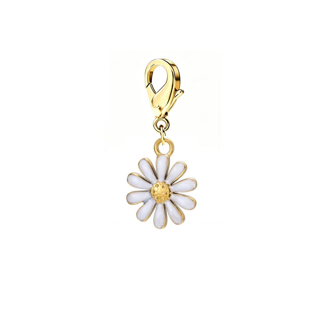 1pc Enamel Flower Charms for Jewelry Making Stainless Steel Gold Pendant for Earring Necklace Bracelet Accessories