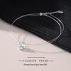 Elegant Mermaid's Tear Zircon Diamond Necklace - Invisible Fish Line & Clavicle Chain with Eight Hearts & Arrows