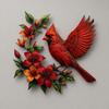 Metal Hummingbird Wall Art, Hand-painted Red Bird Wall Hanging, Rust & UV Resistant Weatherproof Decor, Indoor Outdoor Hanging Ornament for Garden