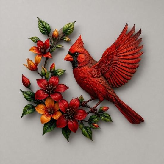 Metal Hummingbird Wall Art, Hand-painted Red Bird Wall Hanging, Rust & UV Resistant Weatherproof Decor, Indoor Outdoor Hanging Ornament for Garden