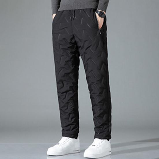Zima Podzim Muži Sportovní kalhoty Volný Elastický pas Silný plyš Vodotěsné Polstrované Kapsy Volné Rovné Jednobarevné Kalhoty na cvičení
