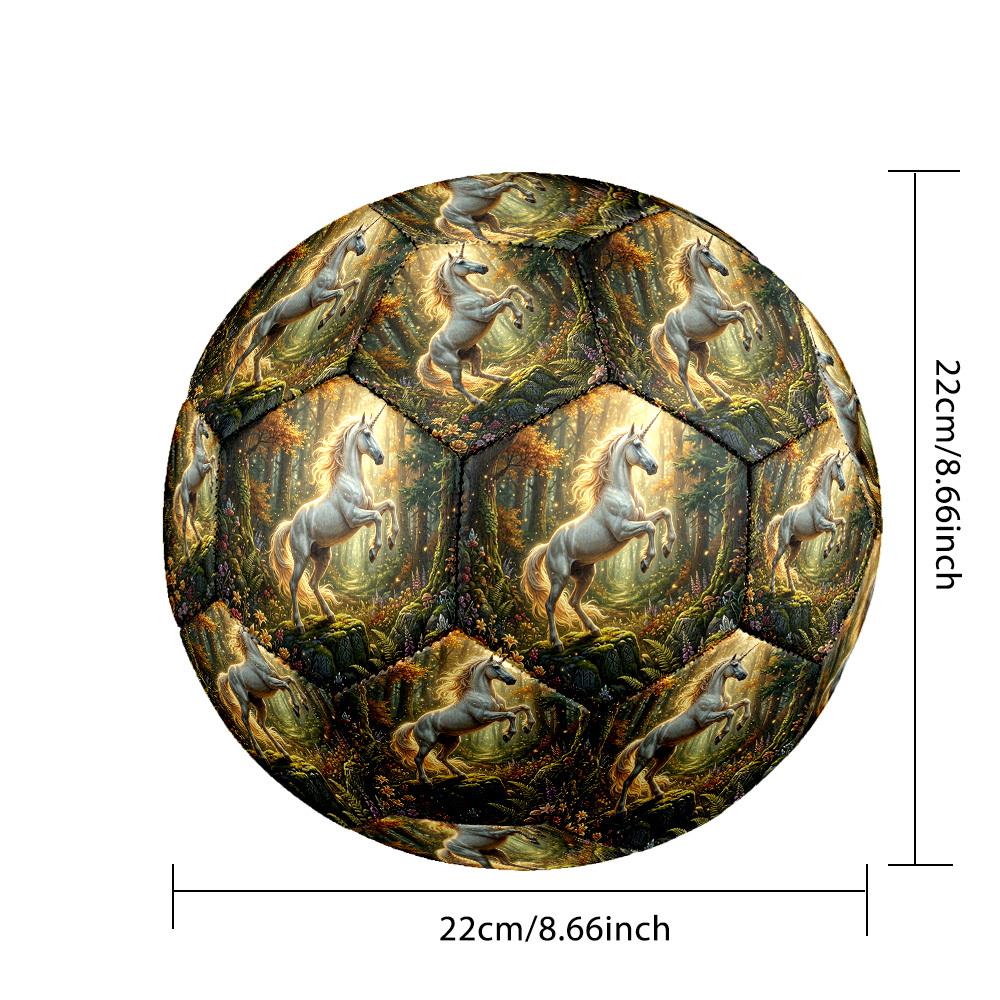 1pc Unicorn Forest Theme Soccer Ball Football, Size 5, Lightweight PVC, Outdoor Training Soccer Ball,Sports Gift t6144