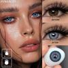 Funsachy 1 Pair Contact Lenses Pupil Blue Eye Color Eye Lenses Beautiful Natural Soft Brown Gray Cosmetic Lenses Annual