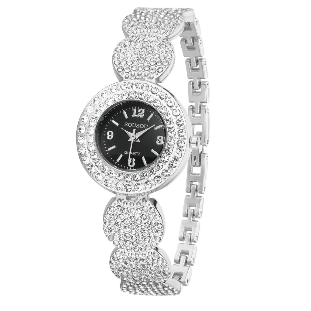 Damer Kvarts Armbandsur med Strassband