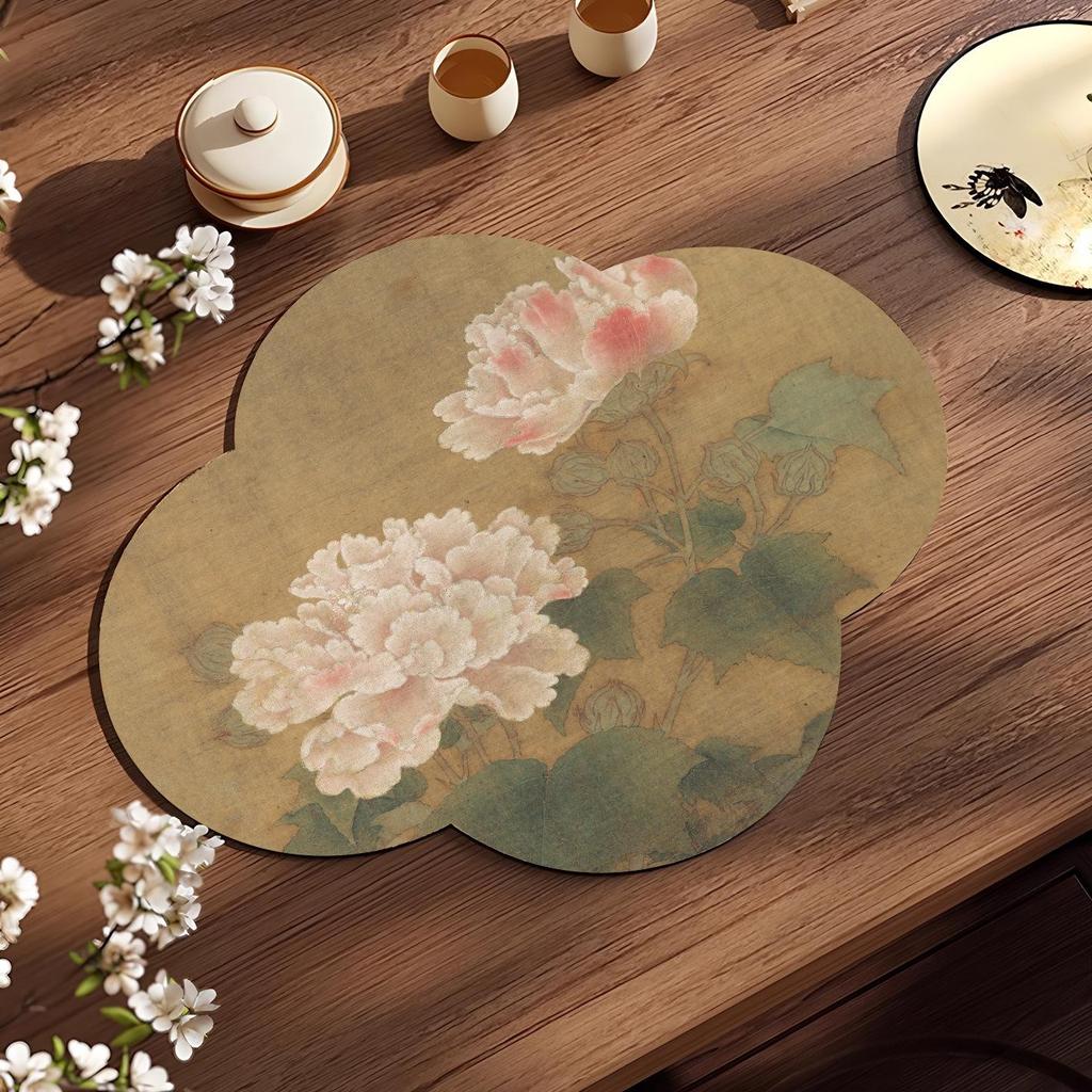 Vintage Absorbent Diatom Mud Tea Coaster: Non-slip Chinese Style Teacup Mat