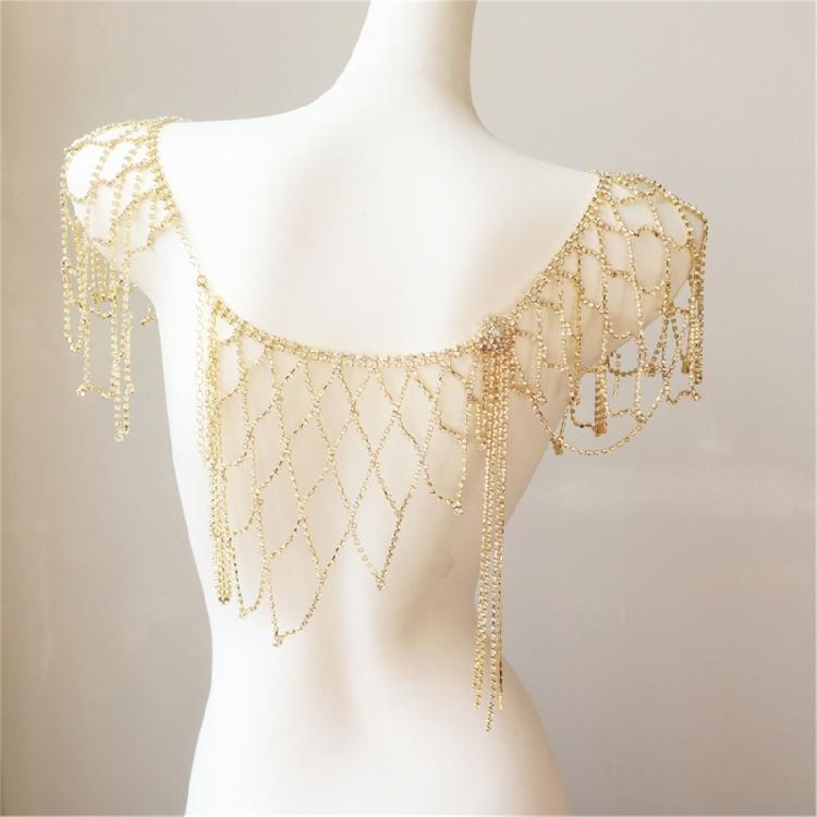 Elegant Rhinestones Shoulder Wrap Chain Shoulder Jewelry for Formal Event Fashion Decorative Neck Accessory Body Chain