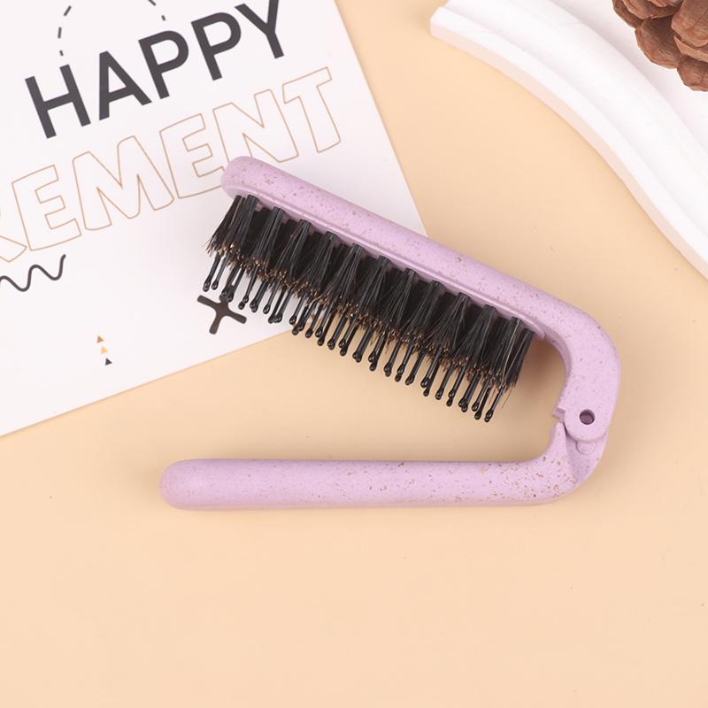 Foldable Hair Comb Portable Boar Bristle Hair Brush Head Massager Travel Combs Hair Styling Accessories