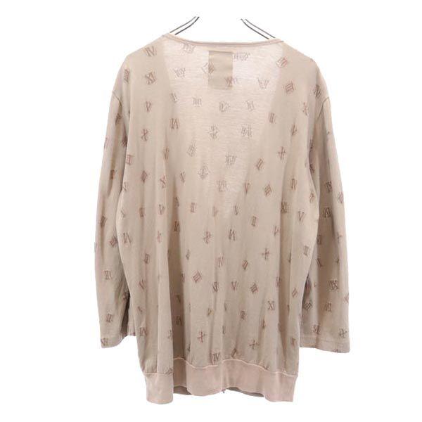 SHAREEF made in Japan Logo Long sleeve Cut 2 Brown V-neck cardigan Men's Used