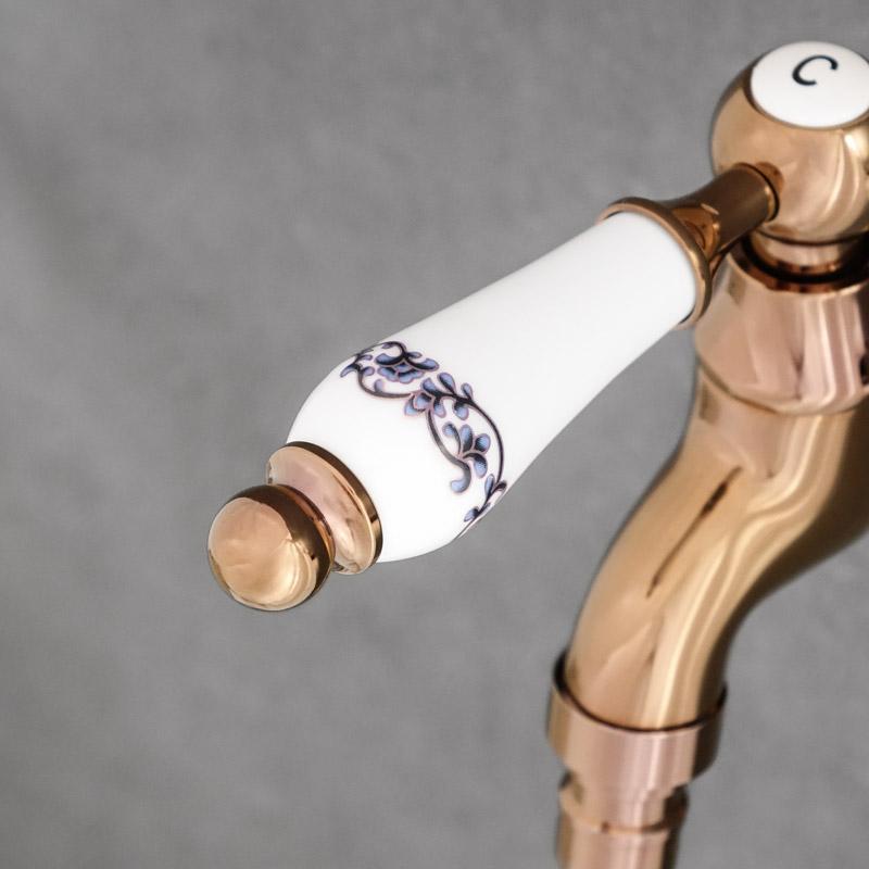 Rose gold garden hose tap COPPER long
