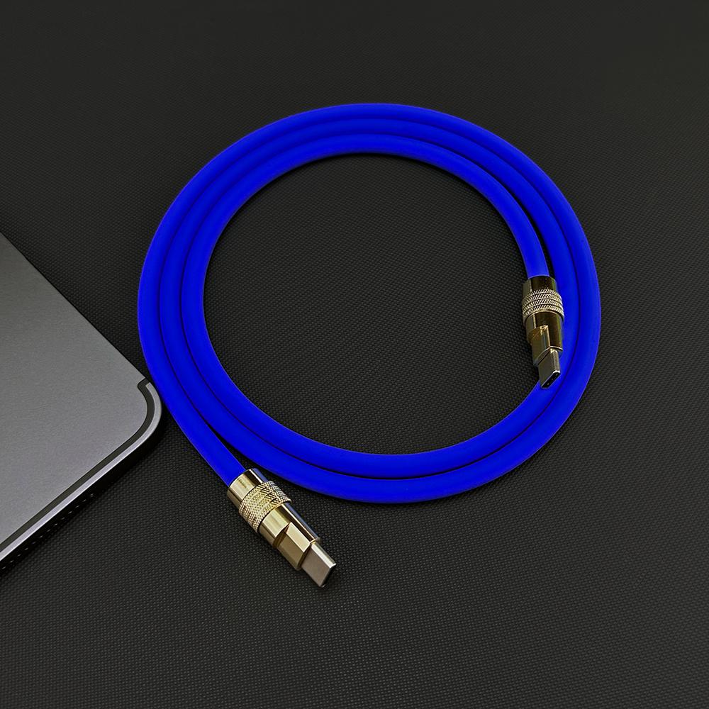 120W Super Fast Charging Cable Zinc Alloy Liquid Silicone Type-C to Type-C Fast Phone Charging Cable for Apple macbook Android