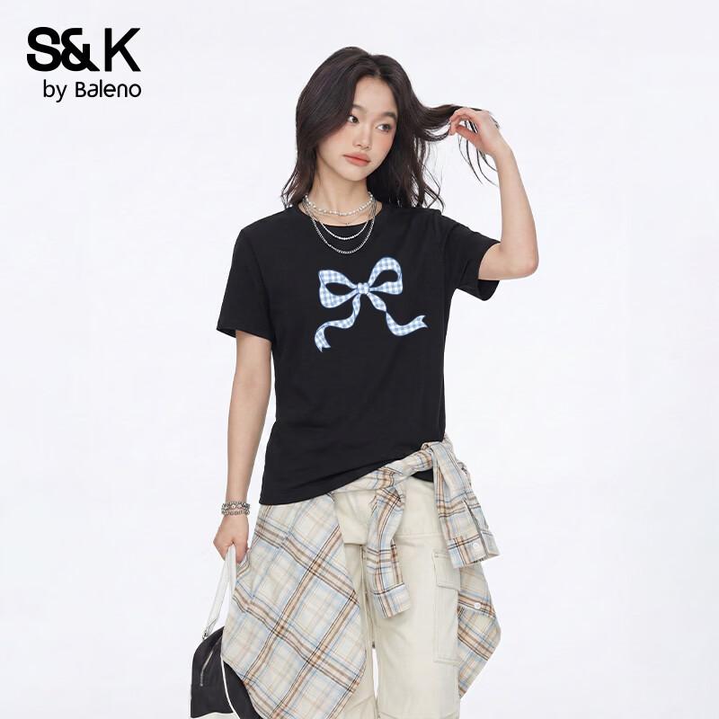 Baleno S&K Bowknot Print Women s Cotton T-shirt XL