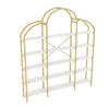 170 x 26 x 190 cm Shelf in simple style, steel tube-MDF, five layers of storage space, unique cloud shape, easy to assemble and clean, Gold + White