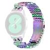 Watch Band for Samsung Galaxy Watch3 41mm/Watch Active2 44mm/40mm 7-Bead D-Shape Rhinestones Decor Stainless Steel Colored Watch Strap
