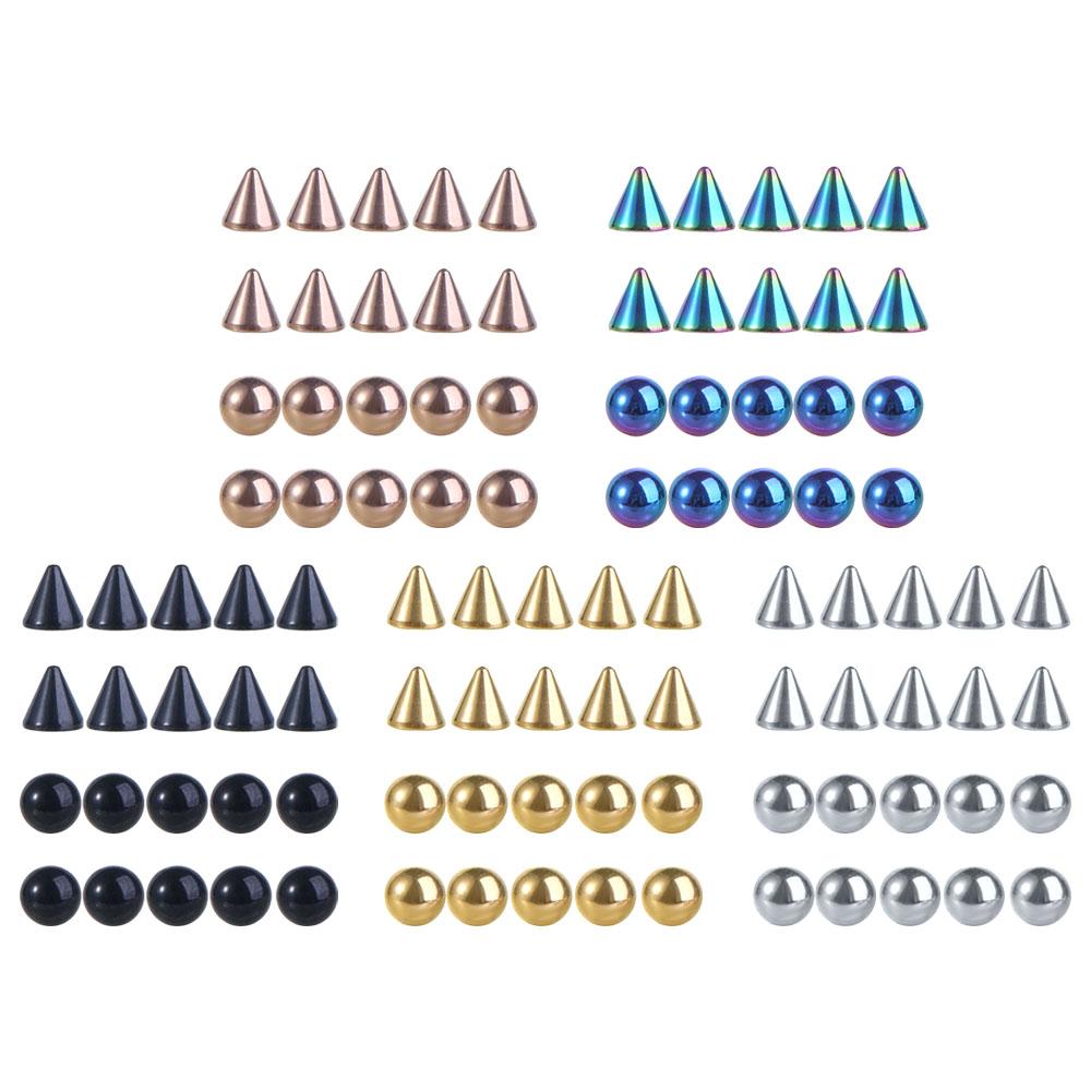 Creative Body Jewelry For Earrings With Sticker Men For Women Ball Nose Ring No Piercing Jewelry Fake Lip Stud Eyebrow Stud Set