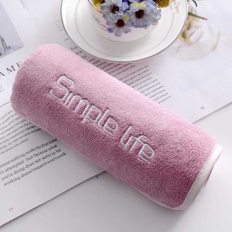 Soft Absorbent Daisy Embroidery Bath Towel with Lettered Edge - For Daily Home Use and Face Washing