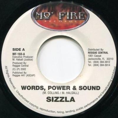 7inch Record SIZZLA / UNEXPECTED - Words, Power & Sound / Ride And Dol MF103 Mo Fire Records 2002 Jamaica Reggae, Ska & Dub Used