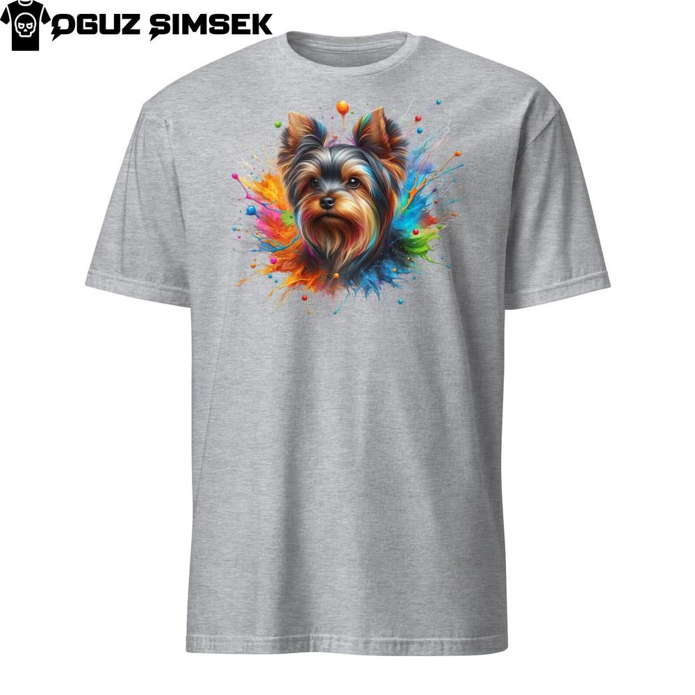 Colorful Yorkshire Terrier Unisex T-Shirt Unique Dog Graphic | Short Sleeve Tee