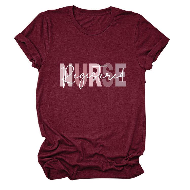 Summer Round Neck Letter Print Top Fashionable Casual Short Sleeved Women's T-shirts