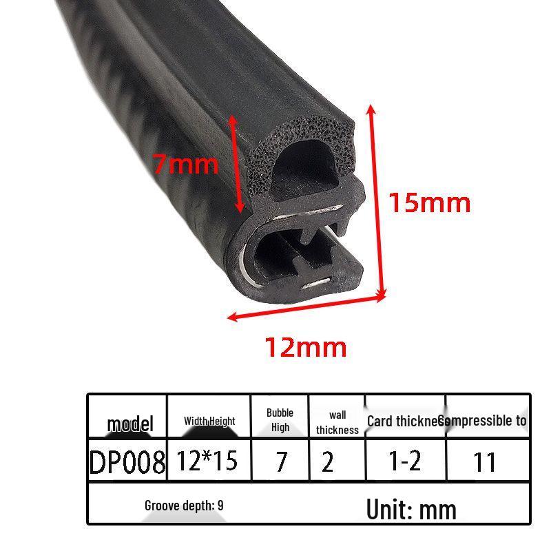 EPDM Steel U-Shaped Anti-Collision & Dustproof Sealing Strip for Cabinets and Electrical Boxes
