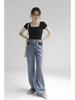 Wireless Bra Integrated Modal Square Neck Cool T-Shirt with Chest Pad