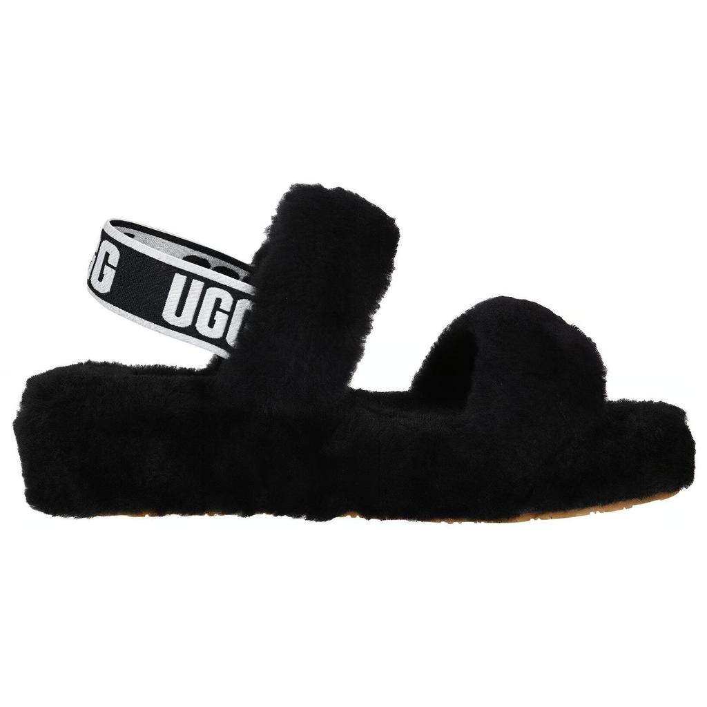 (WMNS) UGG Oh Yeah Thick Sole Sandals Black Women's 1107953-BLK
