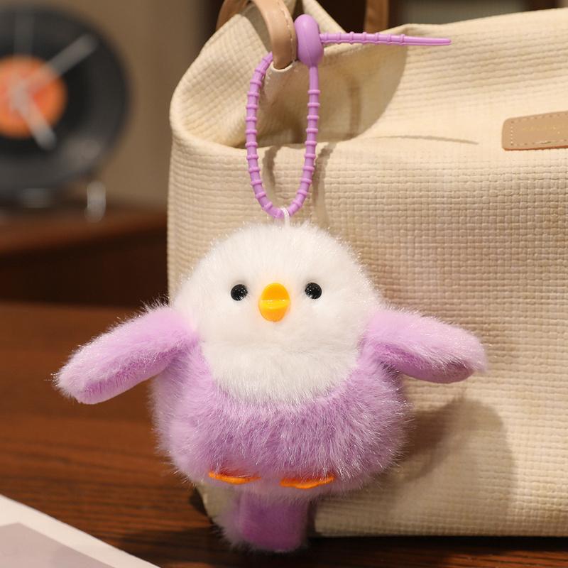 Cartoon Chirping Birds Plush Toys Keychain Simulation Bird Stuffed Soft Animal Doll Kawaii Bag Pendant Cute Girl Kawaii Gifts
