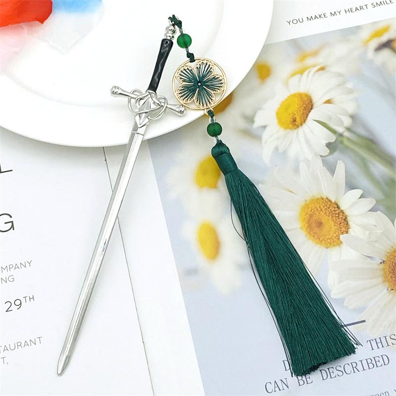 New Antique Metal Sword Hairpin Women's Fashion Chinese Simple and Creative Pan Hairpin Jewelry Temperament Headwear Accessories