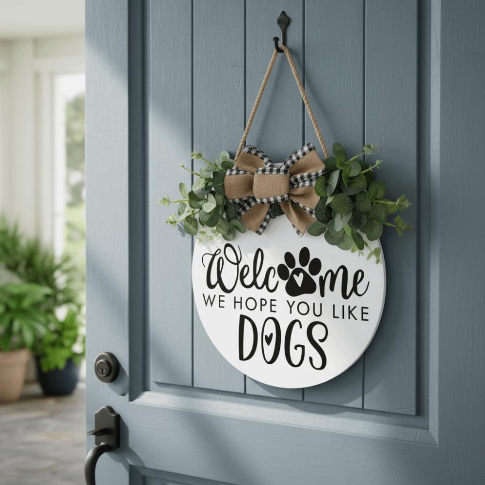 Flower Welcome Sign 2D Flat Wall Art Ornaments Hanging Decoration Outdoor Decor
