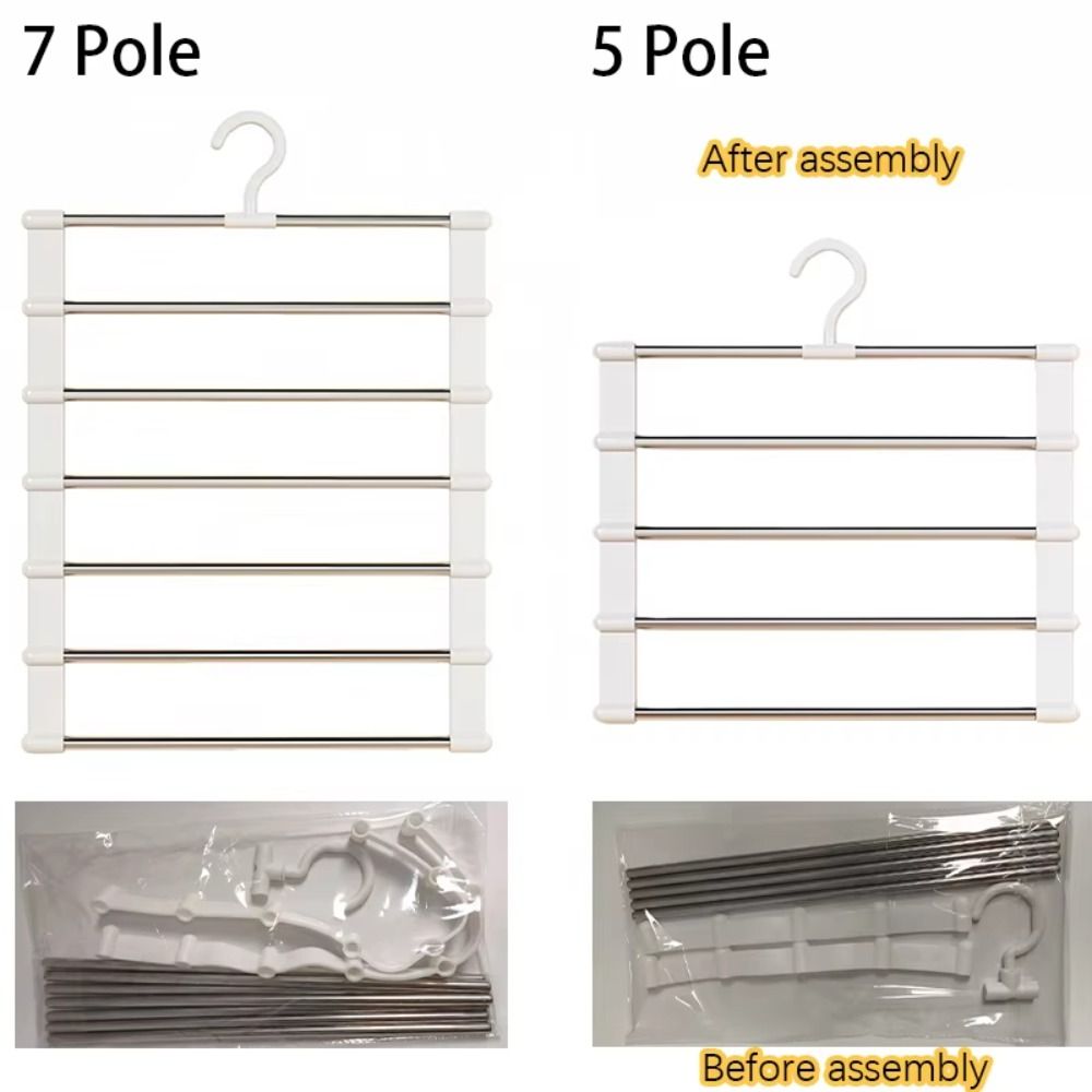 Stainless Steel Trousers Clip Foldable Closet Organizer Durable Hangers