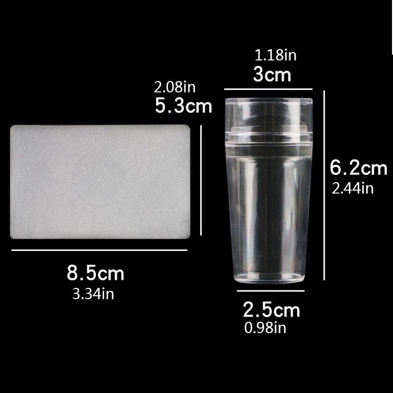 Nail Art Printing Seal Set with Silicon Stamping Head and Steel Plate