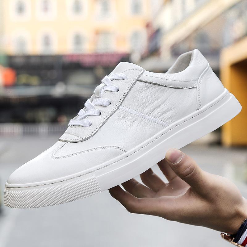 Men'S Casual Shoes High Quality Black Sneakers Man Lace-Up Vintage Genuine Leather Male Loafers Leisure Luxury Shoes Designers