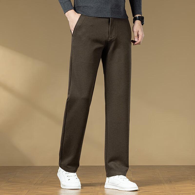 

FAPAI Men s Wool Blend Straight Leg Casual Trousers 36