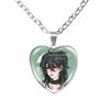 Solivan Brugmansia Sol 'The Kid At the Back' Anime Glass Cabochon Heart Shaped Pendant Necklace Charm Jewelry Gift