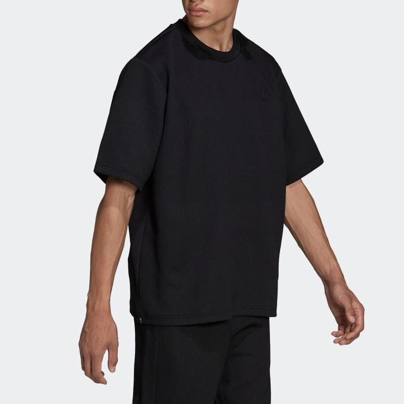 adidas Adicolor Trefoil Pliss Tee Asia Sizing 'Black' Men's HC4607