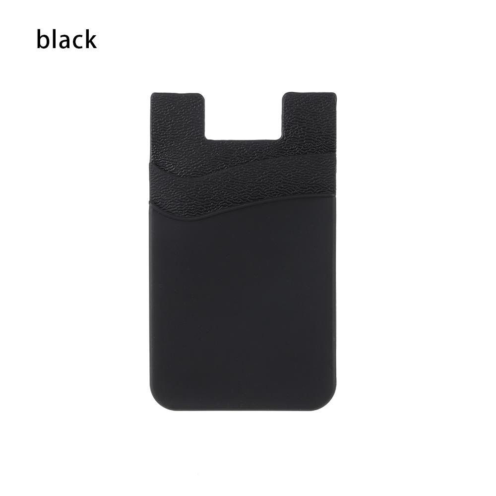 

New Silicone Universal Adhesive Pocket Sticker Mobile Phone Wallet Credit ID Card Holder Wallet Case чёрный