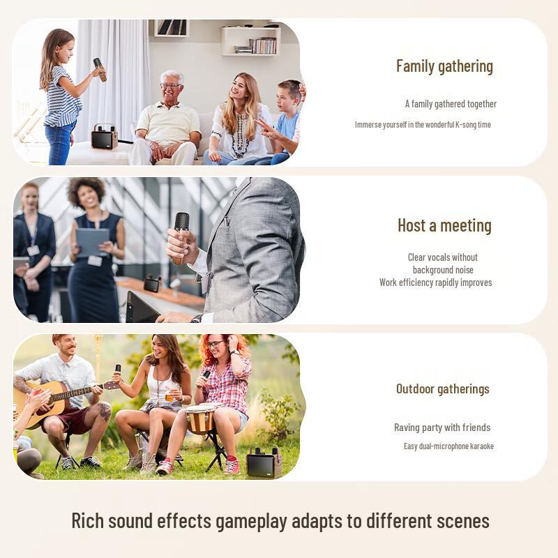 iKF M1 Retro Portable Bluetooth KTV Speaker with Microphone CN plug (adapter included)