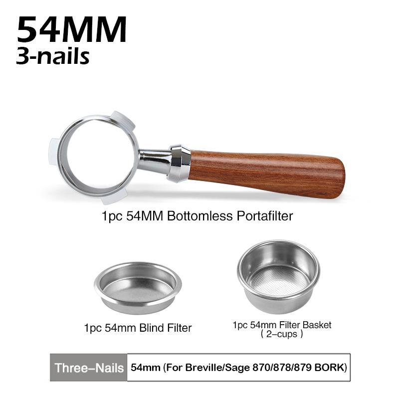 54MM Coffee Bottomless Portafilter Replacement Filter Basket For Sage Breville 870 878 880 Espresso Accessories Barista Tool