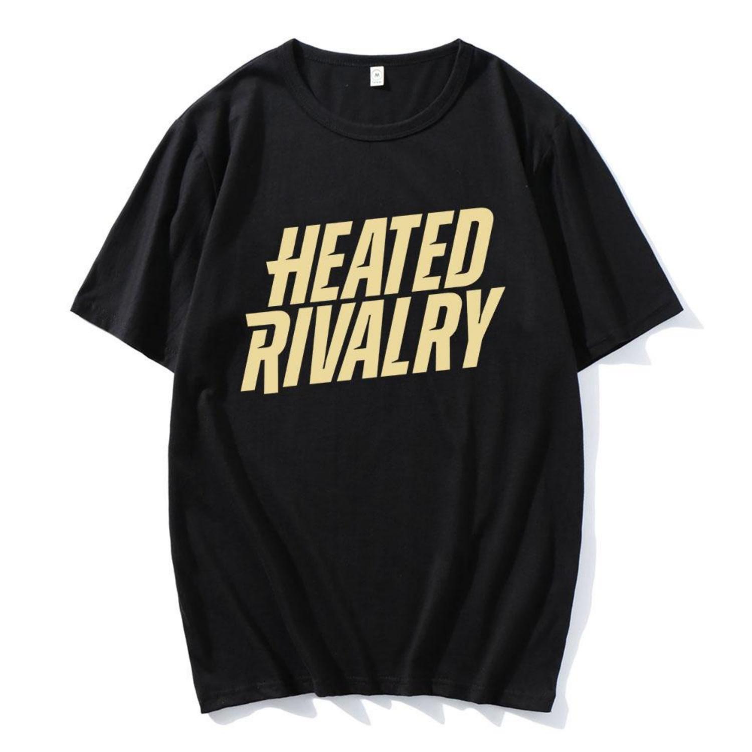 

Хлопковая футболка унисекс с логотипом Heated Rivalry, уличный стиль, короткий рукав, свободный крой, мужская футболка с графическим принтом для ТВ, комфортная мужская одежда S чёрный