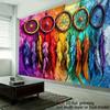 2D Colorful Feather Dreamcatcher Tapestry Bohemian Background Cloth
