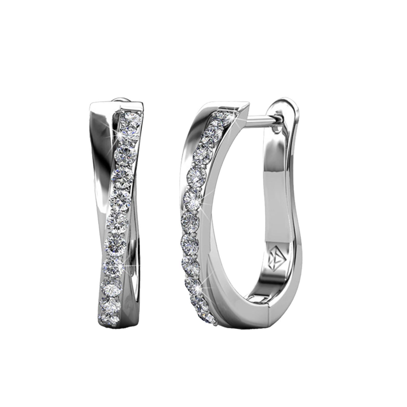 

Ladies Irregular Diamond Studded Earrings One Size срібний